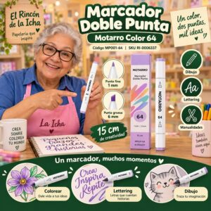 RI-0006337 Marcador Doble Punta Motarro Color 64 15 cm