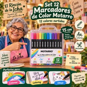 RI-0006340 Set 12 Marcadores de Color Motarro 15 cm