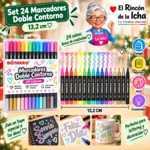 RI-0006377 Set 24 Marcadores Doble Contorno Motarro 13,2 cm
