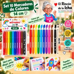 RI-0006382 Set 10 Marcadores de Colores Motarro 14 cm
