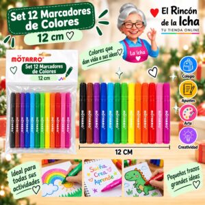 RI-0006387 Set 12 Marcadores de Colores Motarro 12 cm