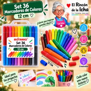 RI-0006389 Set 36 Marcadores de Colores Motarro 12 cm