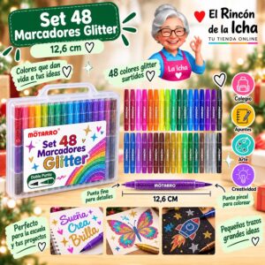 RI-0006390 Set 48 Marcadores Glitter Motarro 12,6 cm