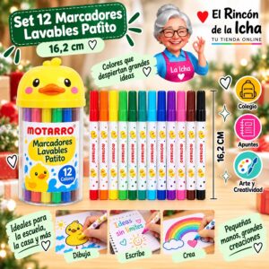 RI-0006391 Set 12 Marcadores Lavables Patito Motarro