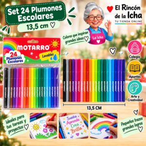 RI-0006394 Set 24 Plumones Escolares Motarro 13,5 cm