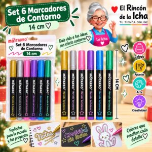 RI-0006398 Set 24 Plumones Acuarela Lavables con Timbre Motarro 10 cm