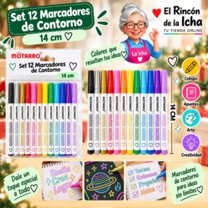 RI-0006400 Set 12 Marcadores de Contorno Motarro 14 cm