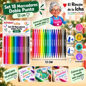 RI-0006401 Set 12 Marcadores Doble Punta Motarro 13 cm