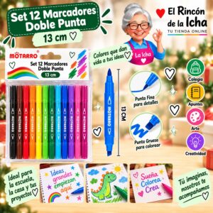 RI-0006402 Set 18 Marcadores Doble Punta Motarro 13 cm