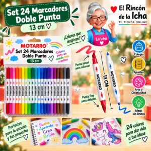 RI-0006403 Set 24 Marcadores Doble Punta Motarro 13 cm