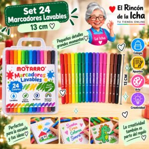 RI-0006412 Set 24 Marcadores Lavables Motarro 13 cm