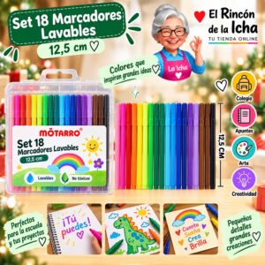 RI-0006416 Set 18 Marcadores Lavables Motarro 12,5 cm