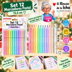 RI-0006424 Set 12 Marcadores Pastel Motarro 15,5 cm