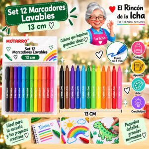RI-0006426 Set 12 Marcadores Lavables Motarro 13 cm