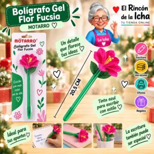 RI-0006437 Bolígrafo Gel Flor Fucsia Motarro 20,5 cm
