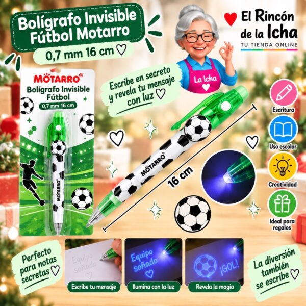 RI-0006439 Bolígrafo Invisible Fútbol Motarro 0,7 mm 16 cm