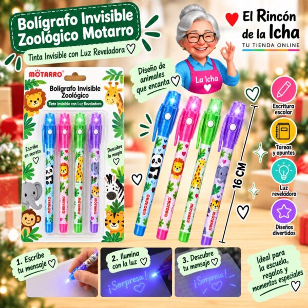 Bolígrafo Invisible Zoológico Motarro 0,7 mm 16 cm