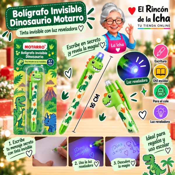 Bolígrafo Invisible Dinosaurio Motarro 0,7 mm 16 cm