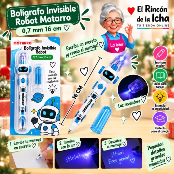RI-0006443 Bolígrafo Invisible Robot Motarro 0,7 mm 16 cm