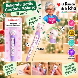Bolígrafo Gatito Giratorio Motarro 15 cm