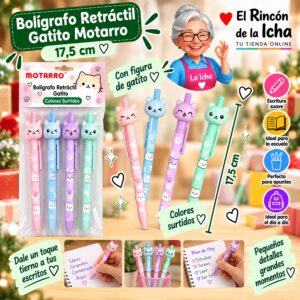 Bolígrafo Retráctil Gatito Motarro 17,5 cm