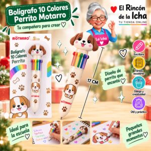 Bolígrafo 10 Colores Perrito Motarro 17 cm