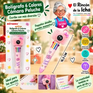 Bolígrafo 6 Colores Cámara Peluche Motarro 16,5 cm