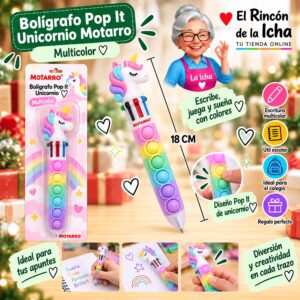 Bolígrafo Pop It Unicornio Motarro 18 cm
