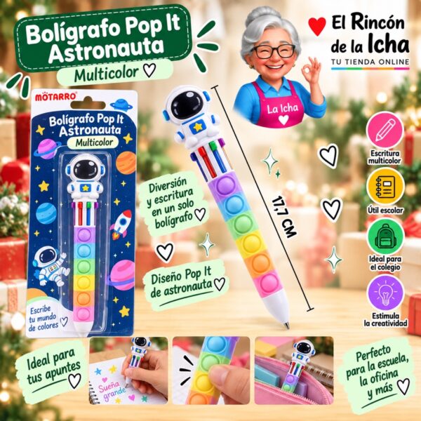 RI-0006465 Bolígrafo Pop It Astronauta Motarro 17,7 cm