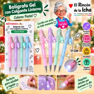 Bolígrafo Gel con Colgante Linterna Motarro 17 cm