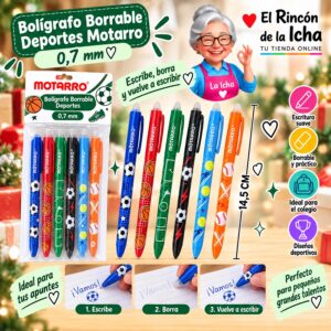 Bolígrafo Borrable Deportes Motarro 0,7 mm