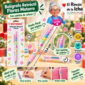 Bolígrafo Retráctil Flores Motarro 13,4 cm