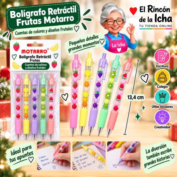 RI-0006473 Bolígrafo Retráctil Frutas Motarro 13,4 cm