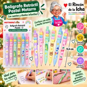 Bolígrafo Retráctil Pastel Motarro 13,4 cm