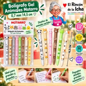Bolígrafo Gel Animales Motarro 0,7 mm 14,5 cm