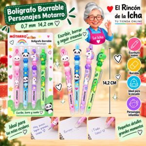 Bolígrafo Borrable Personajes Motarro 0,7 mm 14,2 cm