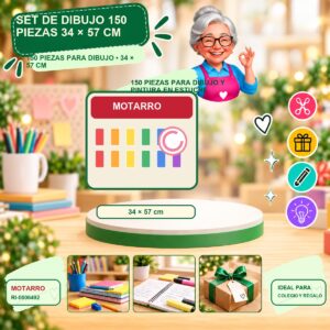 RI-0006492 Set de Dibujo 150 Piezas Motarro 34 × 57 cm