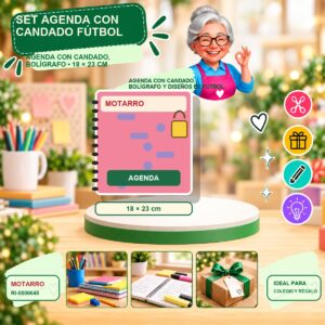 RI-0006648 Set Agenda con Candado Fútbol Motarro