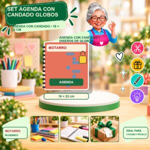 RI-0006653 Set Agenda con Candado Globos Motarro