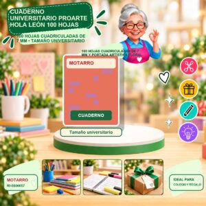 RI-0006657 Cuaderno Universitario Proarte Hola León Motarro 100 Hojas