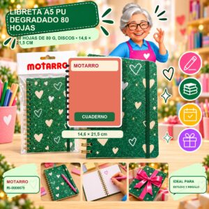 Libreta A5 PU Degradado Motarro 80 Hojas