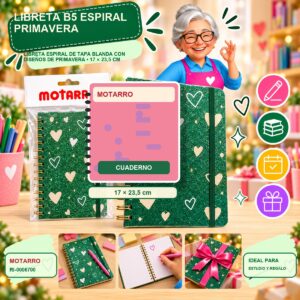 Libreta B5 Espiral Primavera Motarro