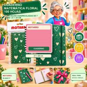 RI-0006717 Cuaderno Matemática Floral Motarro 100 Hojas