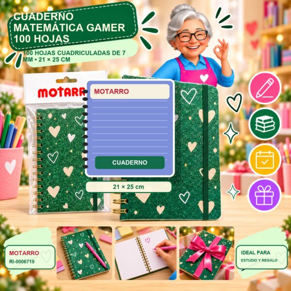 RI-0006719 Cuaderno Matemática Gamer Motarro 100 Hojas