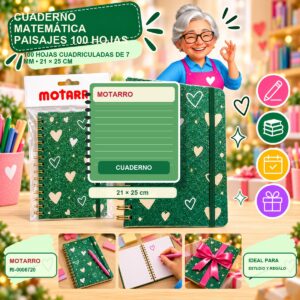 RI-0006720 Cuaderno Matemática Paisajes Motarro 100 Hojas