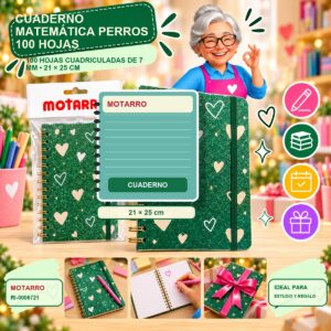 RI-0006721 Cuaderno Matemática Perros Motarro 100 Hojas