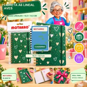 RI-0006730 Libreta A6 Lineal Aves Motarro