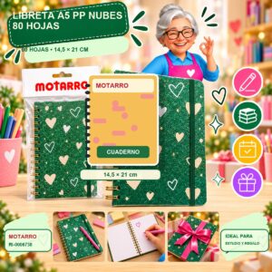 RI-0006738 Libreta A5 PP Nubes Motarro 80 Hojas