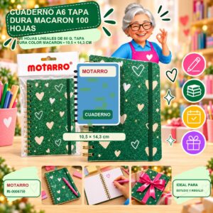 RI-0006759 Cuaderno A6 Tapa Dura Macaron Motarro 100 Hojas
