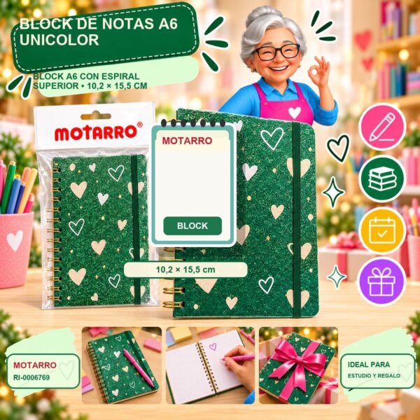 RI-0006769 Block de Notas A6 Unicolor Motarro